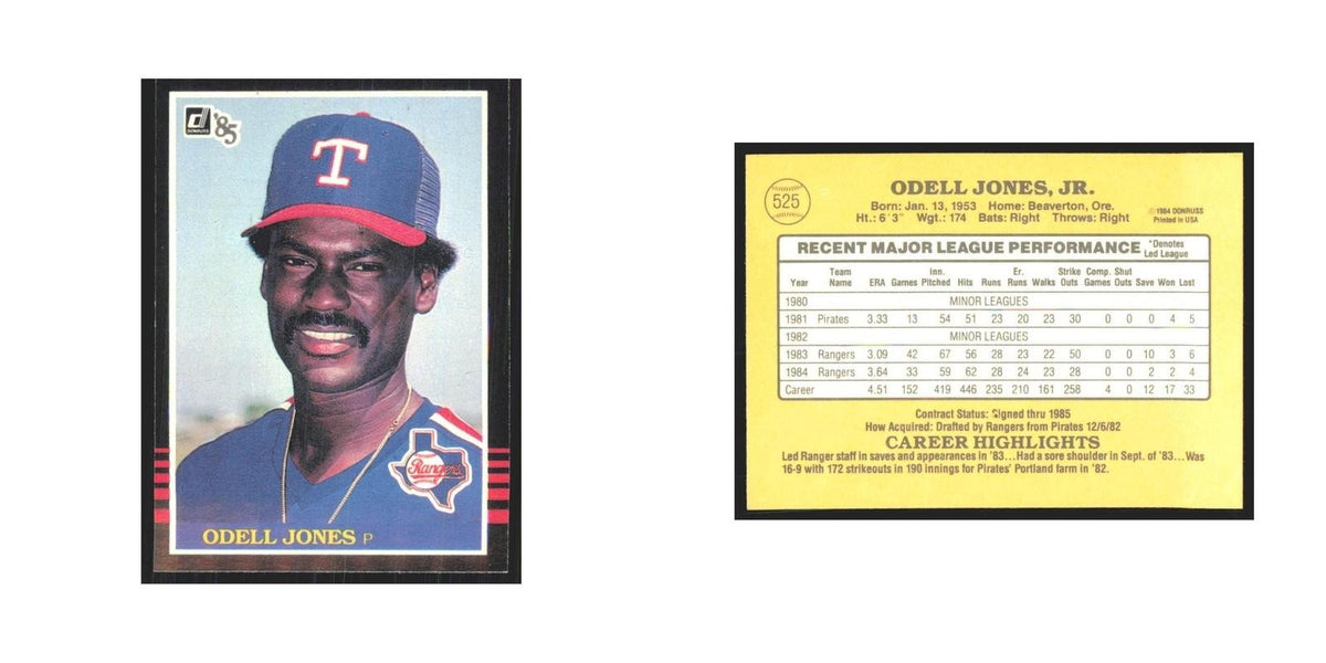 1985 Donruss Odell Jones Rangers #525