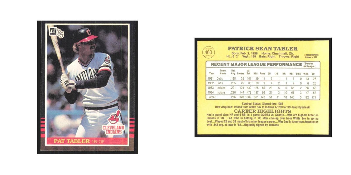 1985 Donruss Pat Tabler Indians #460