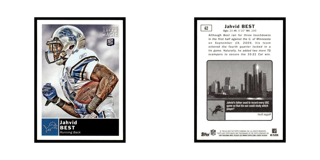 2010 Topps Magic Jahvid Best RC Lions #62