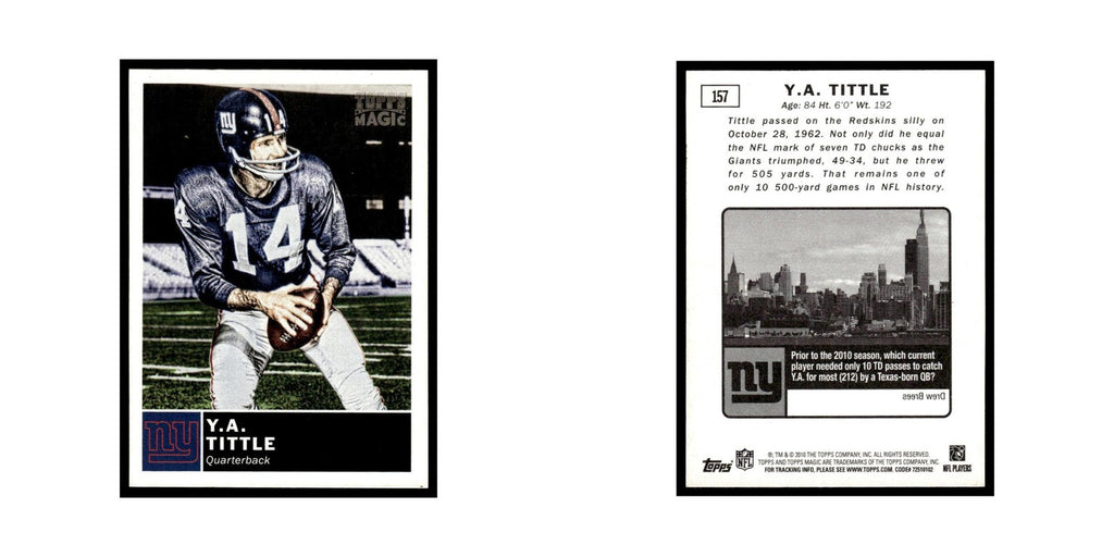 2010 Topps Magic Y.A. Tittle Giants #157