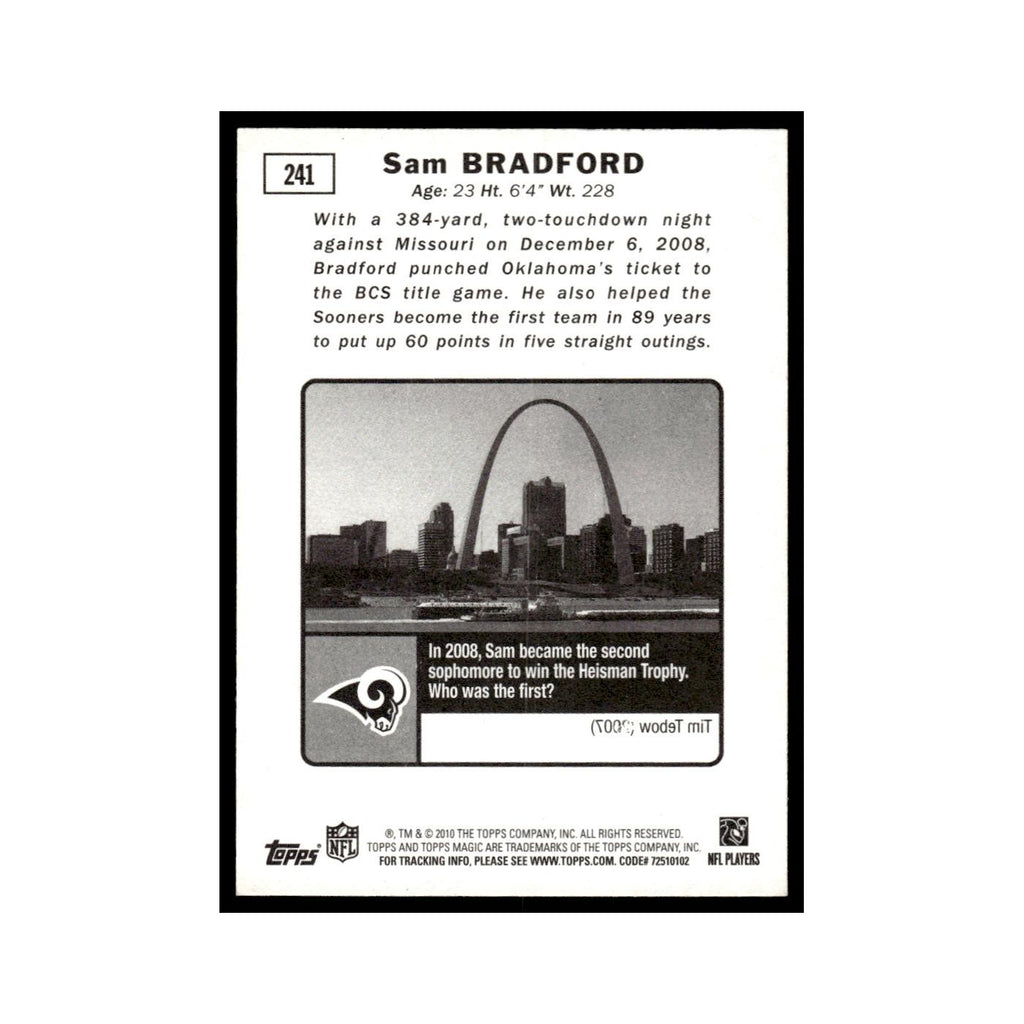 2010 Topps Magic Sam Bradford RC St. Louis Rams #241