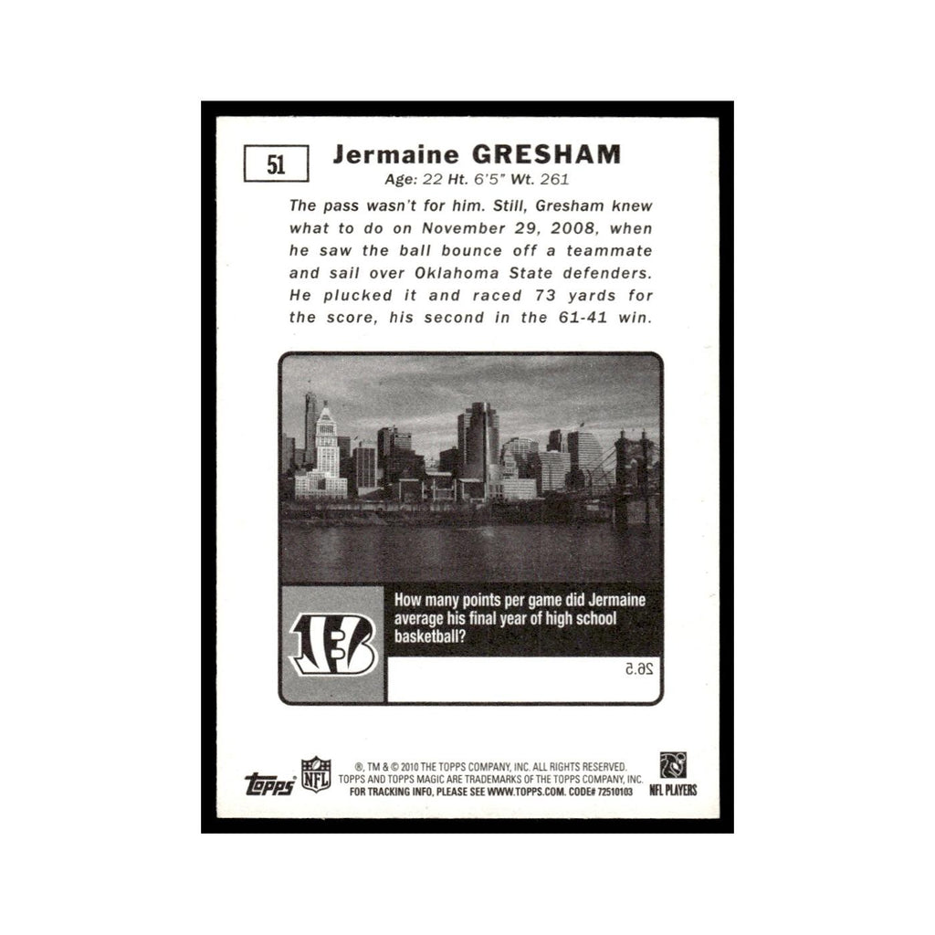 2010 Topps Magic Jermaine Gresham RC Bengals #51