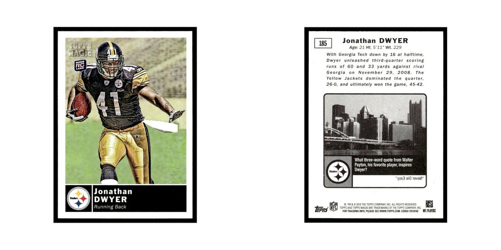 2010 Topps Magic Jonathan Dwyer RC Steelers #185