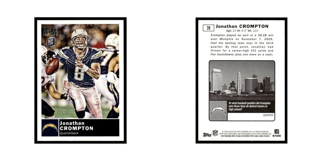 2010 Topps Magic Jonathan Crompton RC San Diego Chargers #70