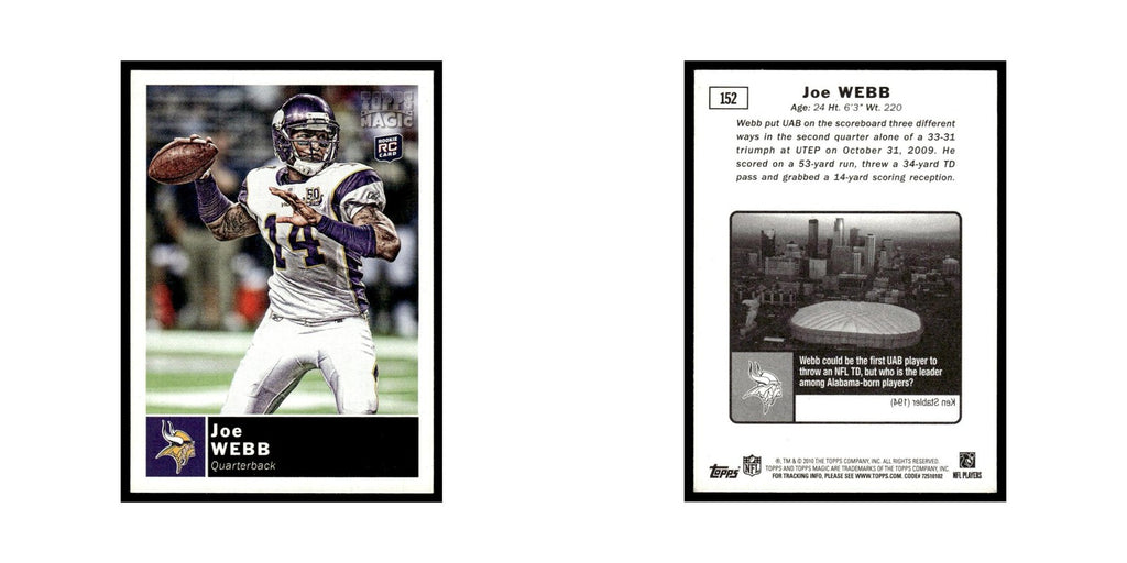 2010 Topps Magic Joe Webb RC Vikings #152