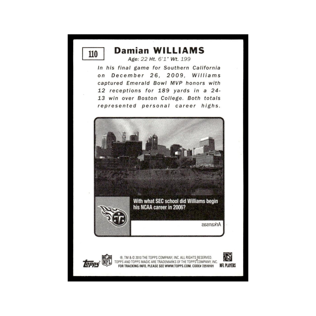 2010 Topps Magic Damian Williams RC Titans #110