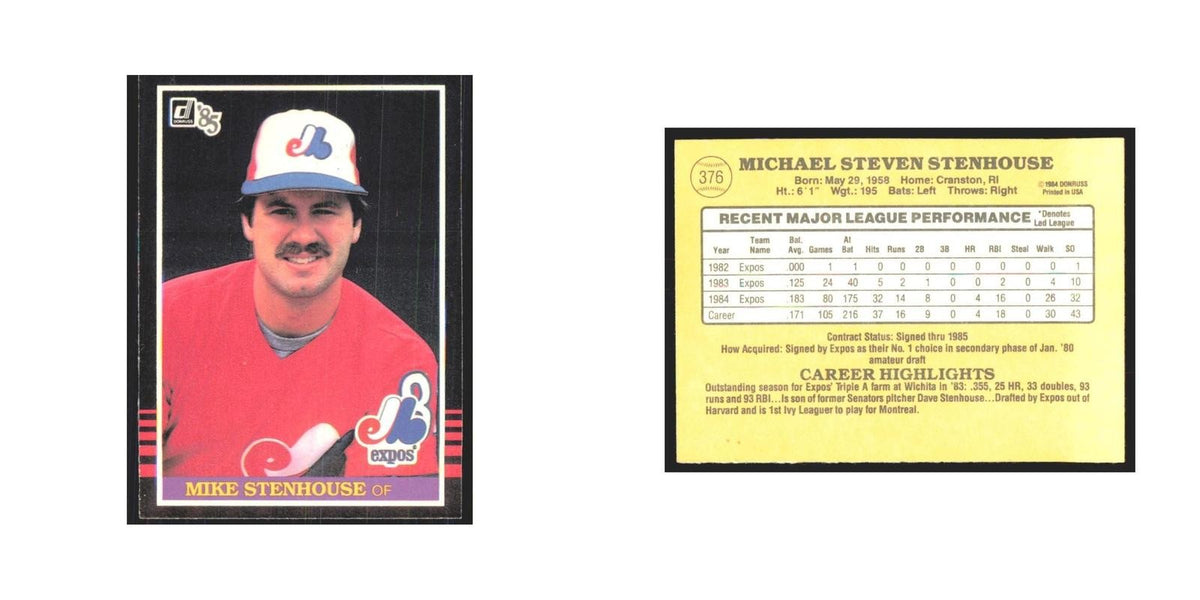 1985 Donruss Mike Stenhouse Montreal Expos #376