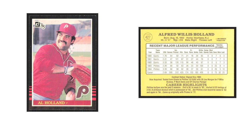 1985 Donruss Al Holland Phillies #427
