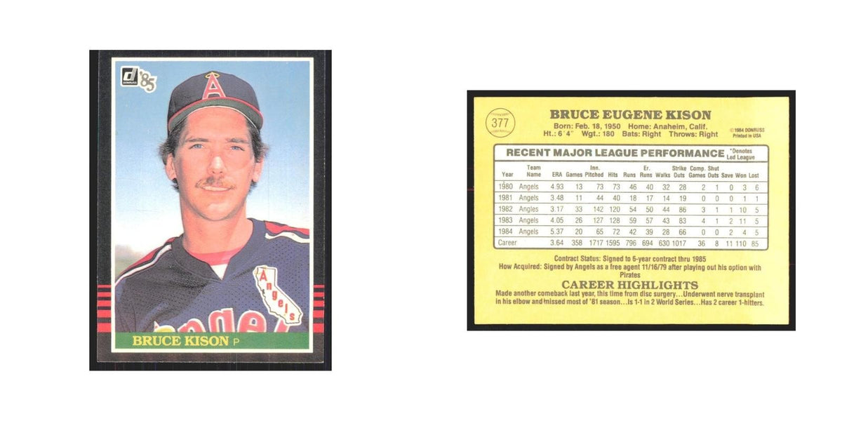 1985 Donruss Bruce Kison Angels #377