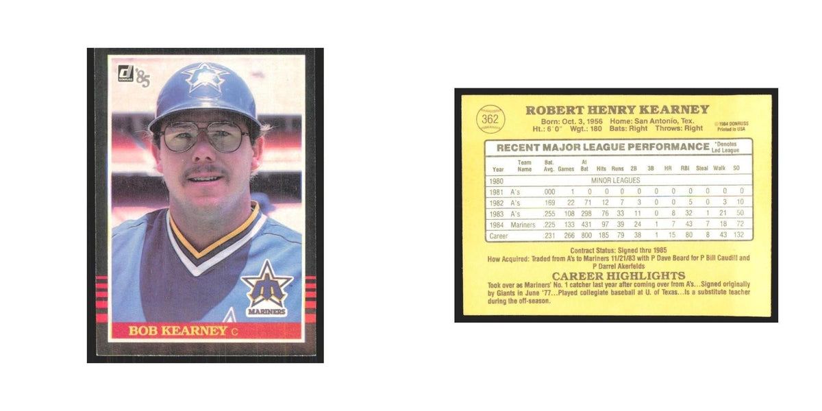 1985 Donruss Bob Kearney Mariners #362