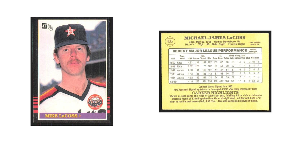 1985 Donruss Mike LaCoss Astros #405
