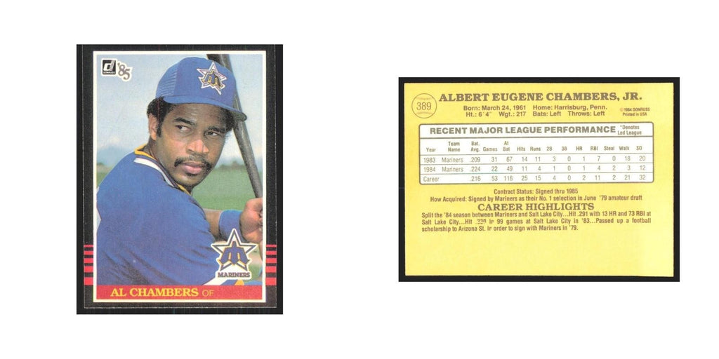 1985 Donruss Al Chambers Mariners #389