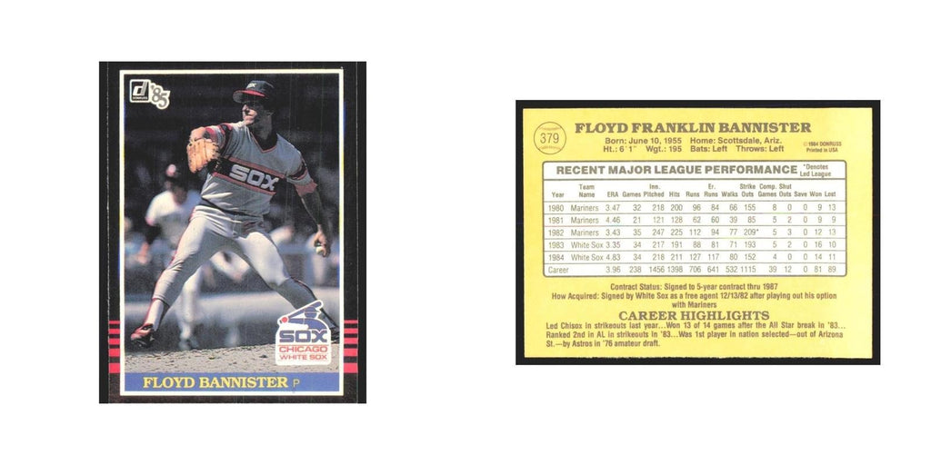 1985 Donruss Floyd Bannister White Sox #379