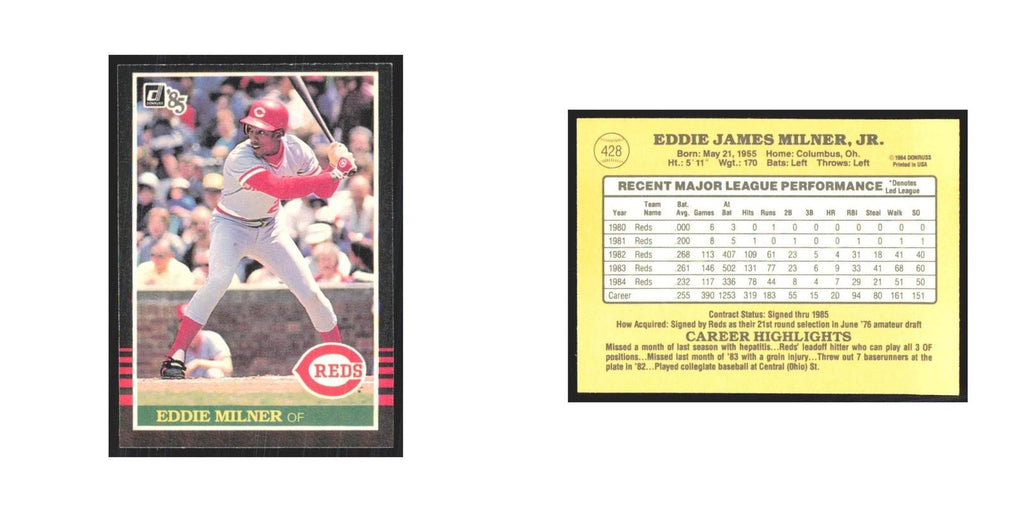 1985 Donruss Eddie Milner Reds #428