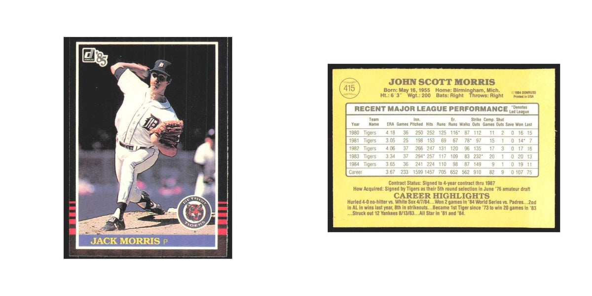 1985 Donruss Jack Morris Tigers #415