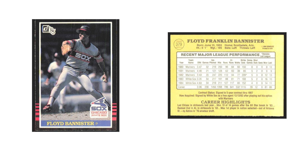 1985 Donruss Floyd Bannister White Sox #379