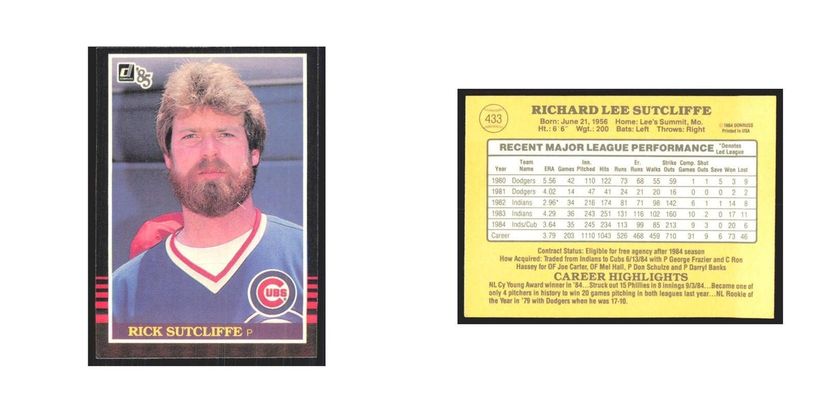 1985 Donruss Rick Sutcliffe Cubs #433