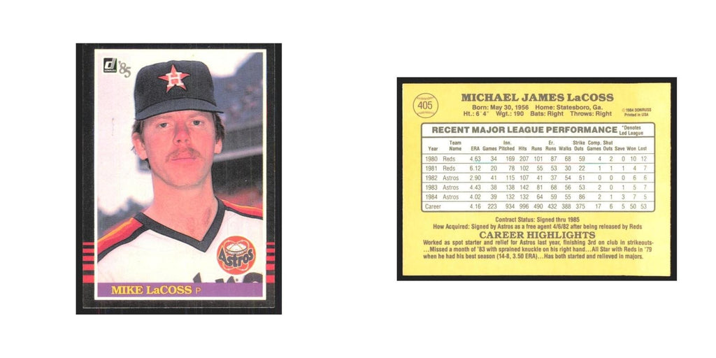 1985 Donruss Mike LaCoss Astros #405