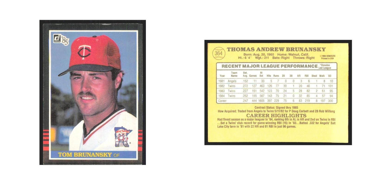 1985 Donruss Tom Brunansky Twins #364