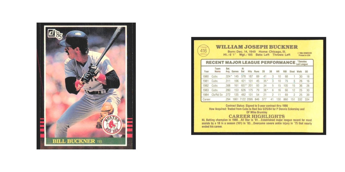 1985 Donruss Bill Buckner Red Sox #416