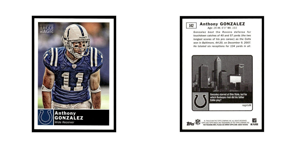 2010 Topps Magic Anthony Gonzalez Colts #142