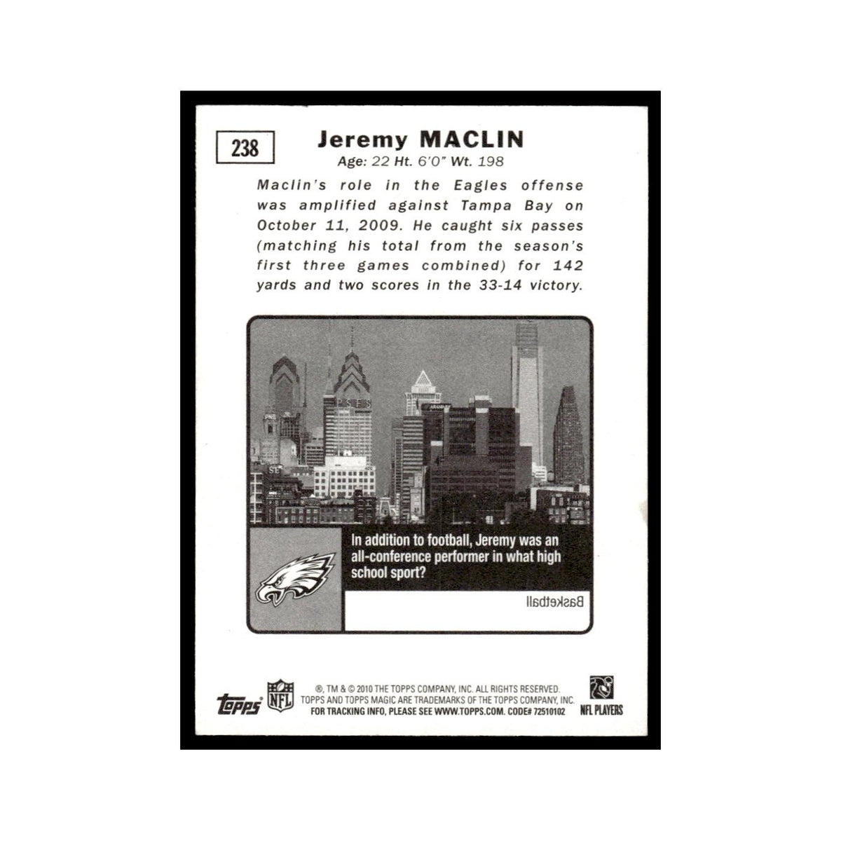 2010 Topps Magic Jeremy Maclin Eagles #238