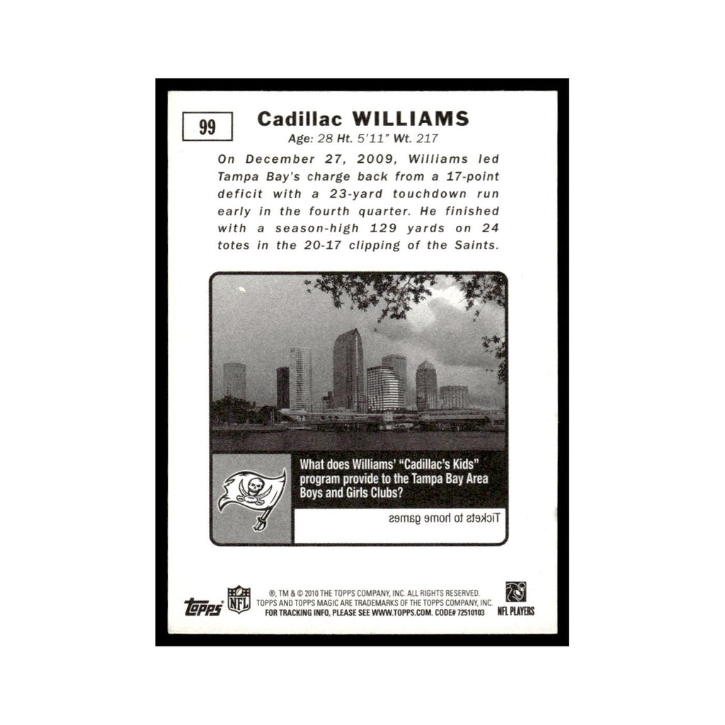 2010 Topps Magic Cadillac Williams Buccaneers #99