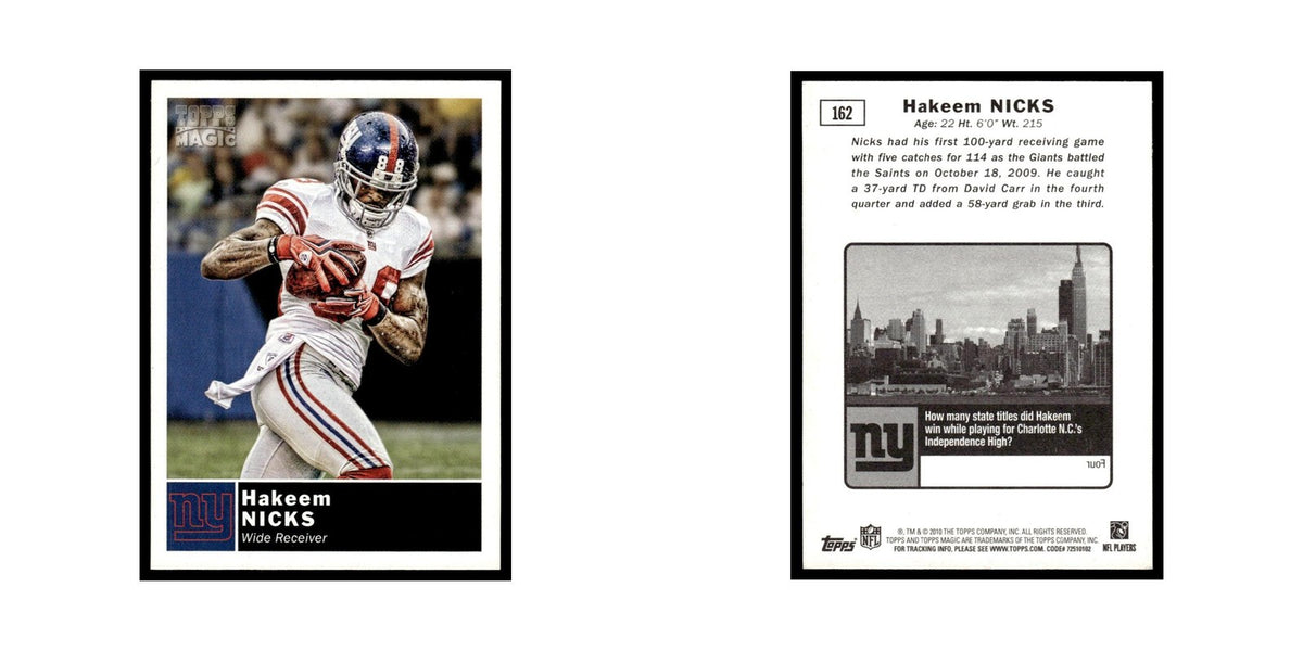 2010 Topps Magic Hakeem Nicks Giants #162