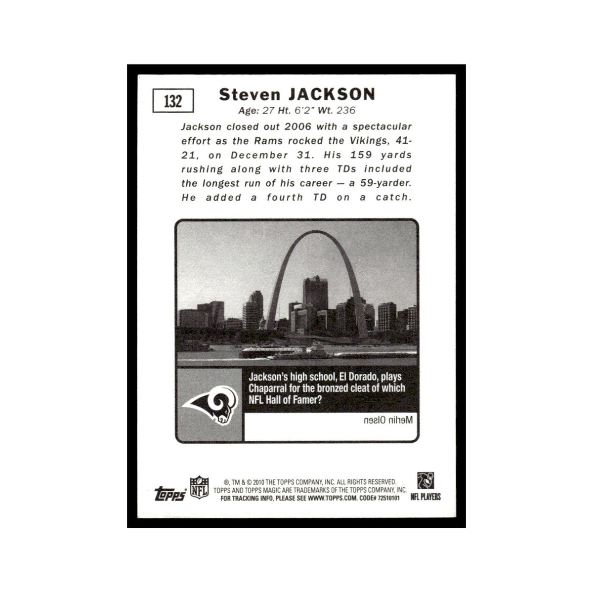 2010 Topps Magic Steven Jackson St. Louis Rams #132