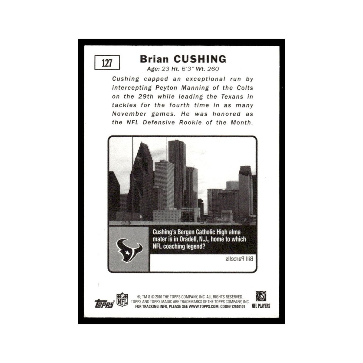 2010 Topps Magic Brian Cushing Texans #127