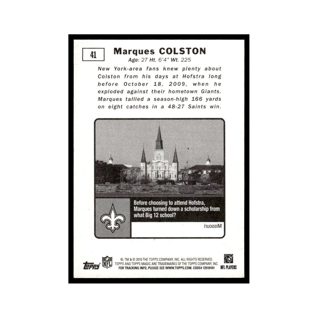 2010 Topps Magic Marques Colston Saints #41