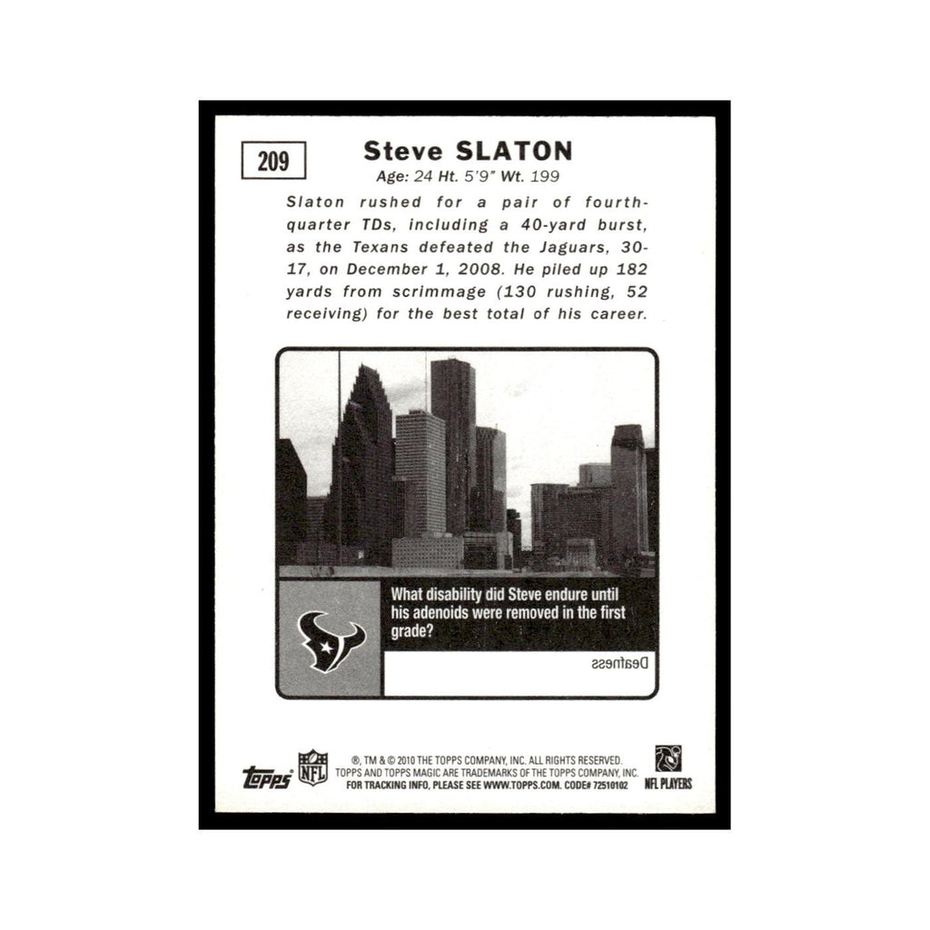 2010 Topps Magic Steve Slaton Texans #209