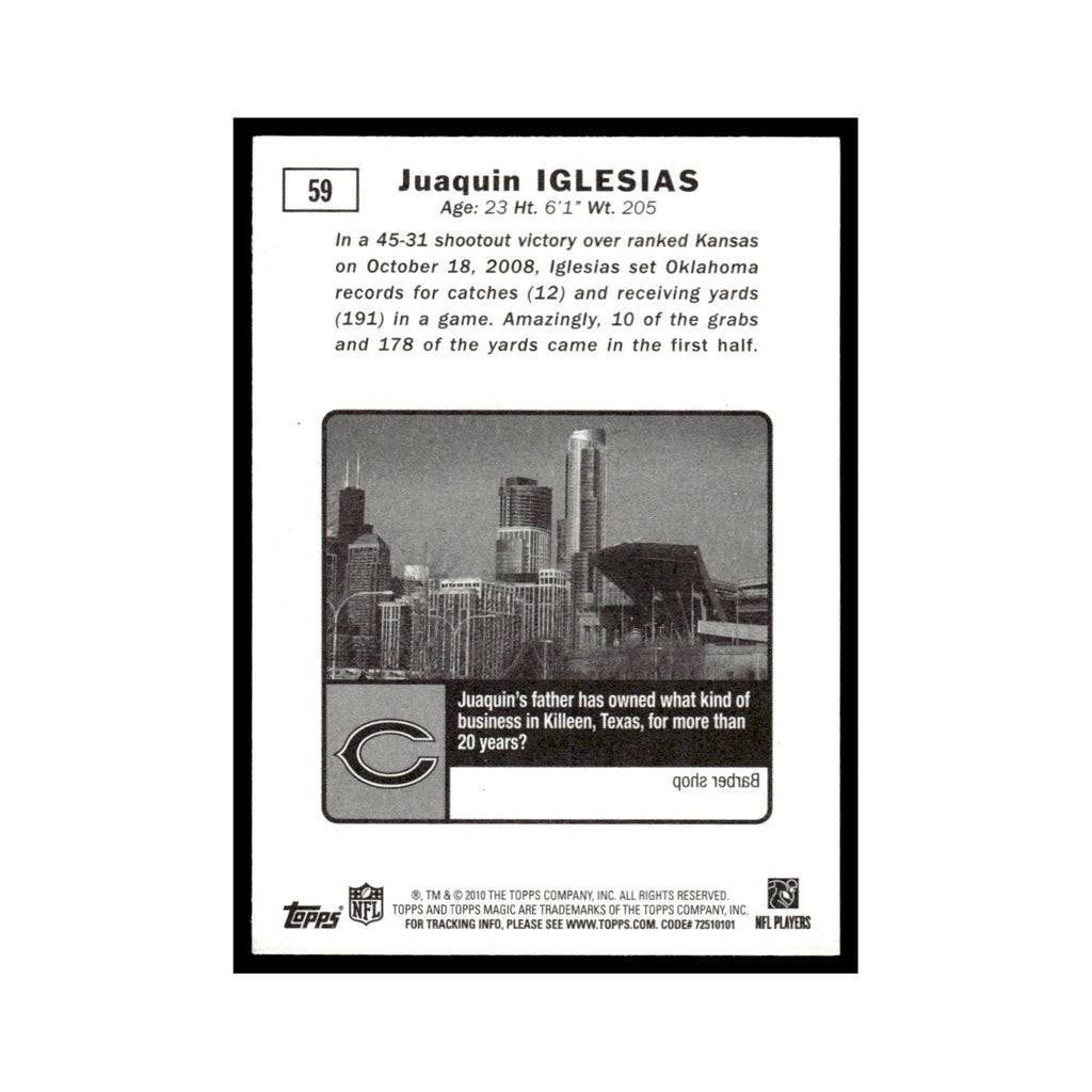 2010 Topps Magic Juaquin Iglesias Bears #59