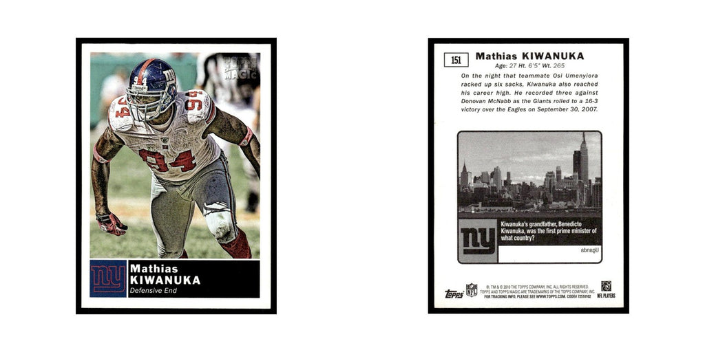 2010 Topps Magic Mathias Kiwanuka Giants #151
