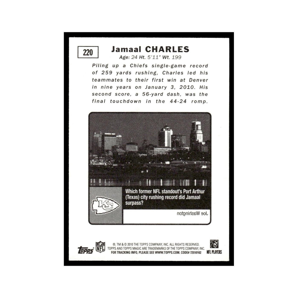 2010 Topps Magic Jamaal Charles Chiefs #220