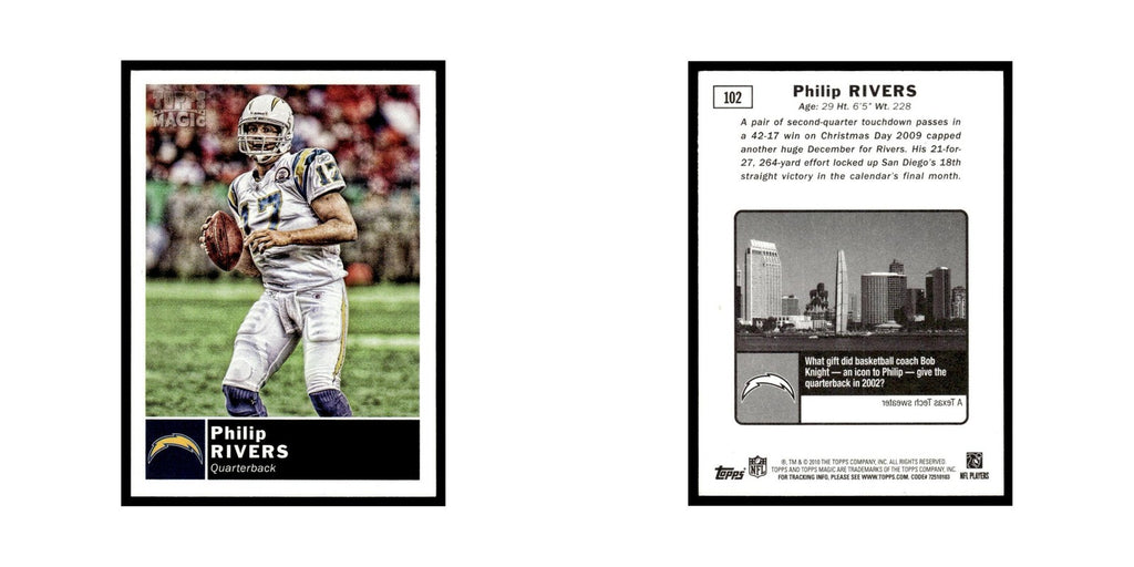2010 Topps Magic Philip Rivers San Diego Chargers #102