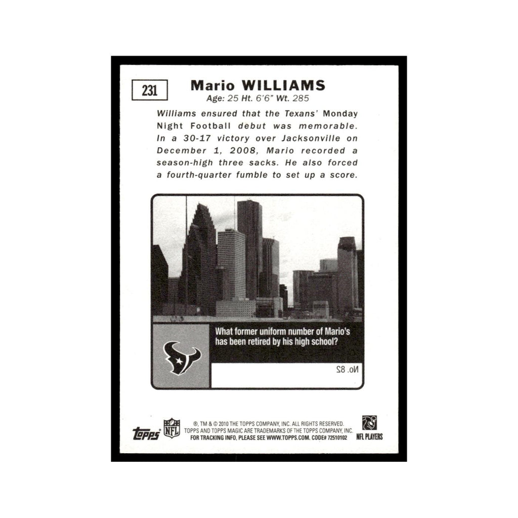2010 Topps Magic Mario Williams Texans #231