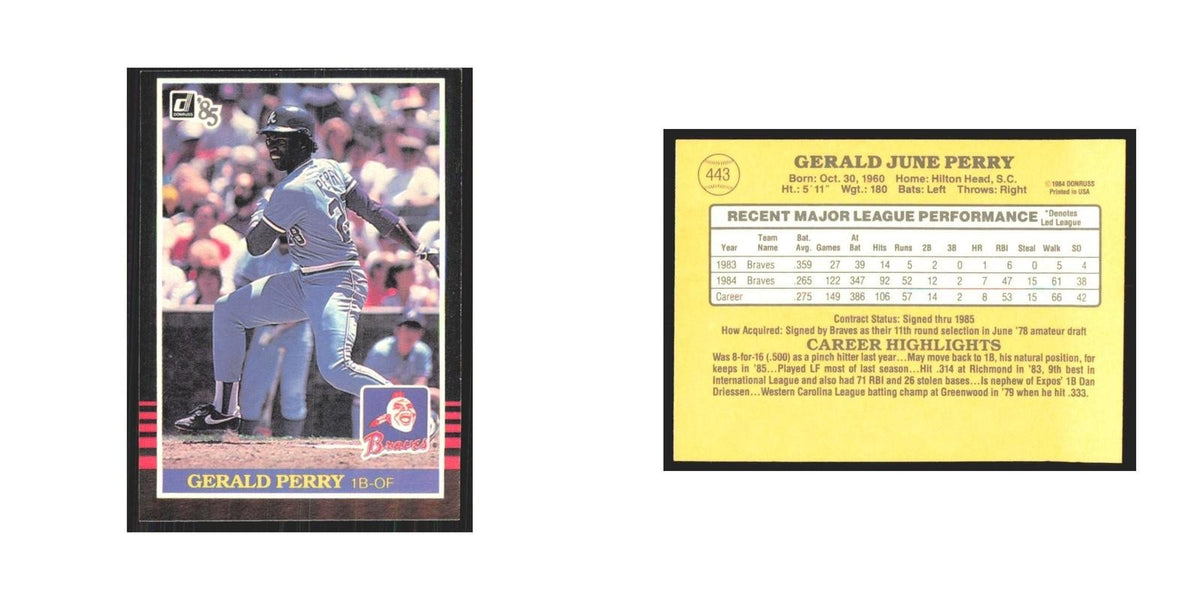 1985 Donruss Gerald Perry Braves #443