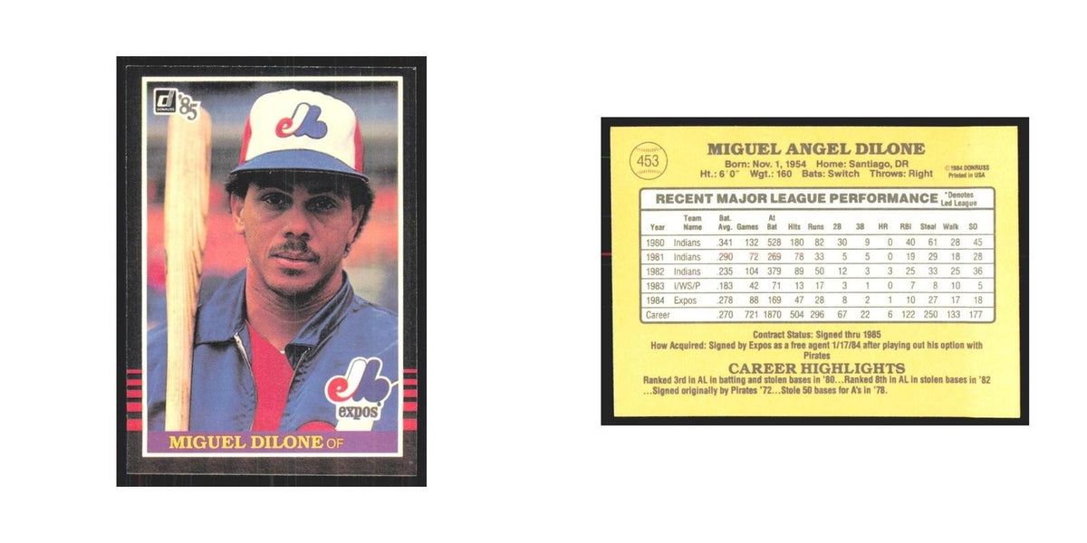 1985 Donruss Miguel Dilone Montreal Expos #453