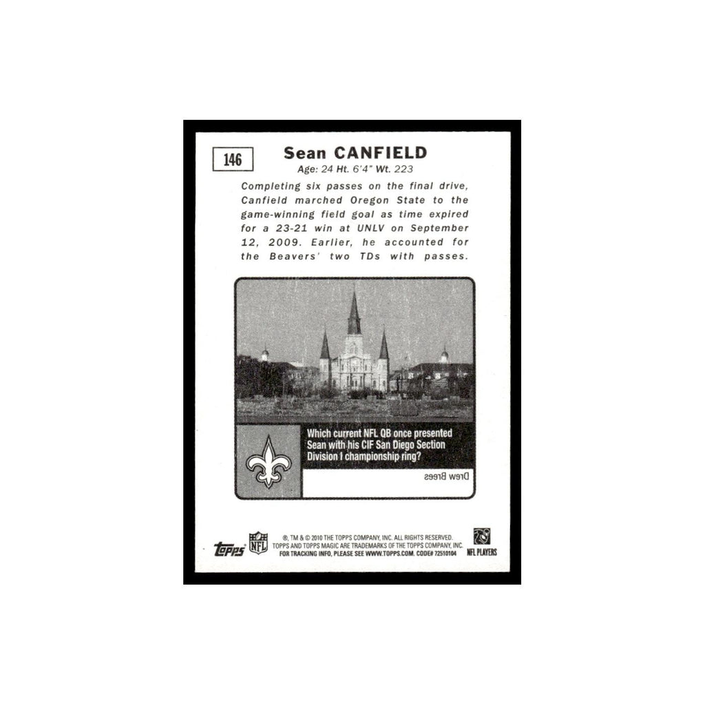 2010 Topps Magic Mini Sean Canfield RC Saints #146