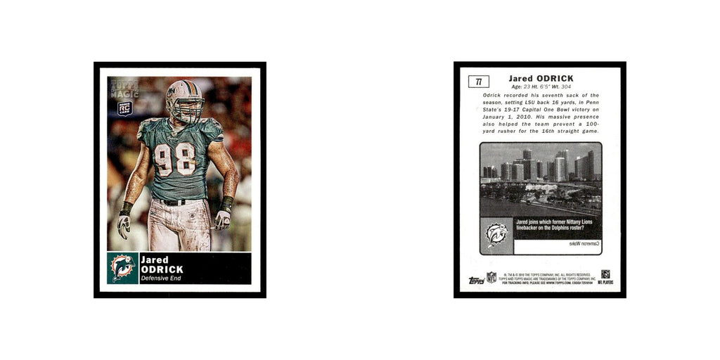 2010 Topps Magic Mini Jared Odrick RC Dolphins #77
