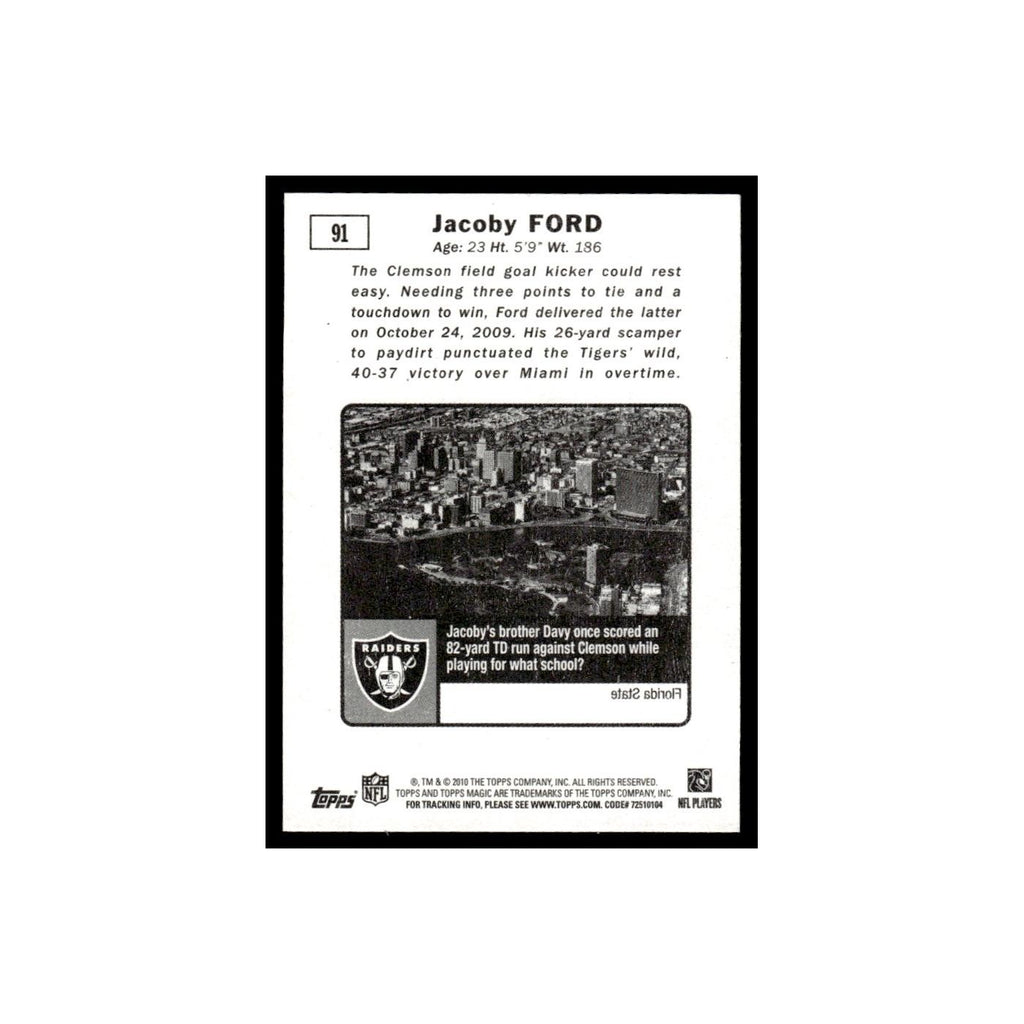 2010 Topps Magic Mini Jacoby Ford RC Raiders #91