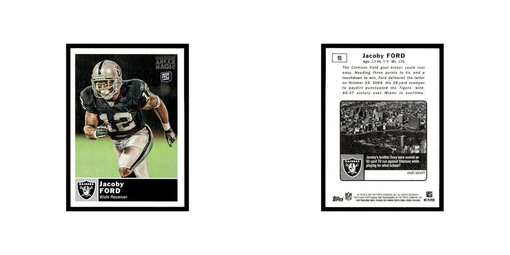 2010 Topps Magic Mini Jacoby Ford RC Raiders #91