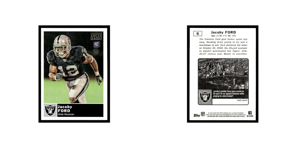 2010 Topps Magic Mini Jacoby Ford RC Raiders #91