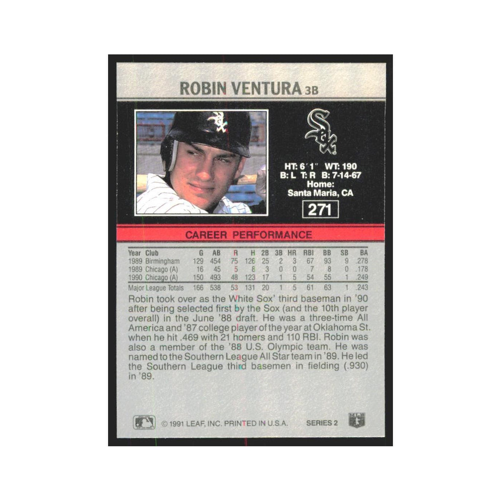 1991 Leaf Robin Ventura White Sox #271