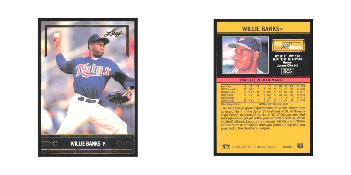 1991 Leaf Willie Banks RC Twins #BC5