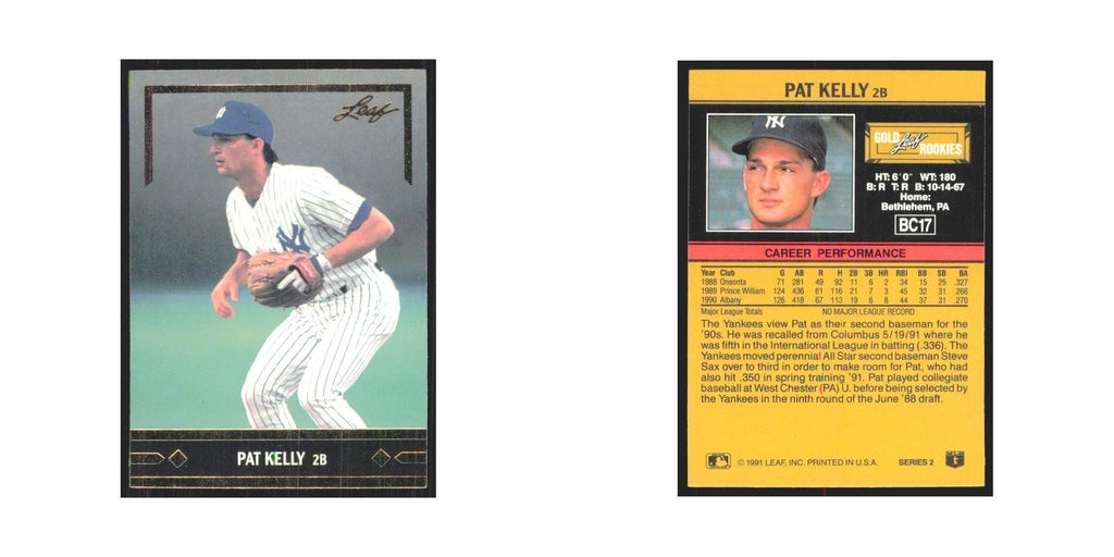 1991 Leaf Pat Kelly RC Yankees #BC17