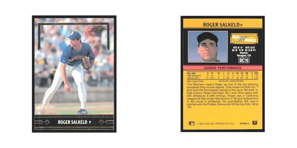 1991 Leaf Roger Salkeld RC Mariners #BC19