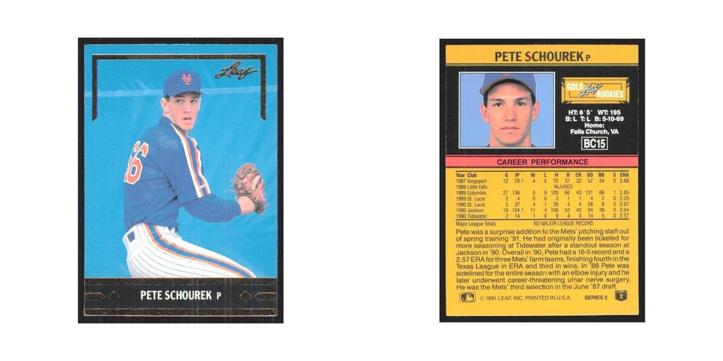 1991 Leaf Pete Schourek RC Mets #BC15