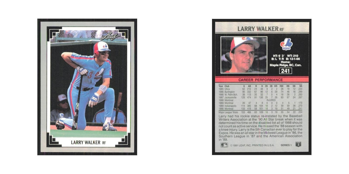1991 Leaf Larry Walker Montreal Expos #241